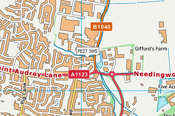 PE27 3WS map - OS VectorMap District (Ordnance Survey)