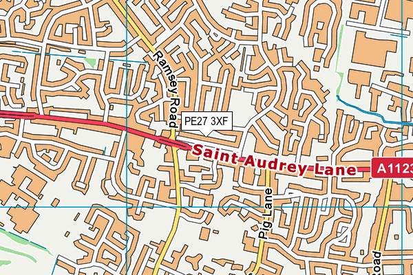 PE27 3XF map - OS VectorMap District (Ordnance Survey)