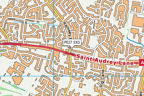 PE27 3XG map - OS VectorMap District (Ordnance Survey)