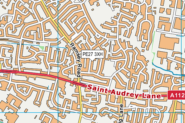 PE27 3XH map - OS VectorMap District (Ordnance Survey)