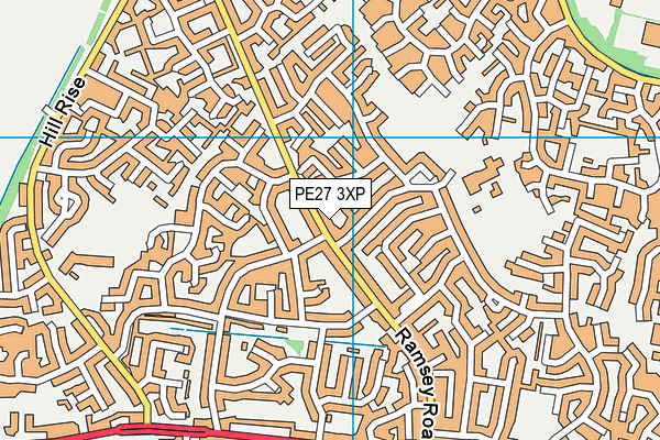 PE27 3XP map - OS VectorMap District (Ordnance Survey)