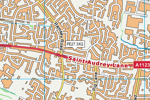 PE27 3XQ map - OS VectorMap District (Ordnance Survey)