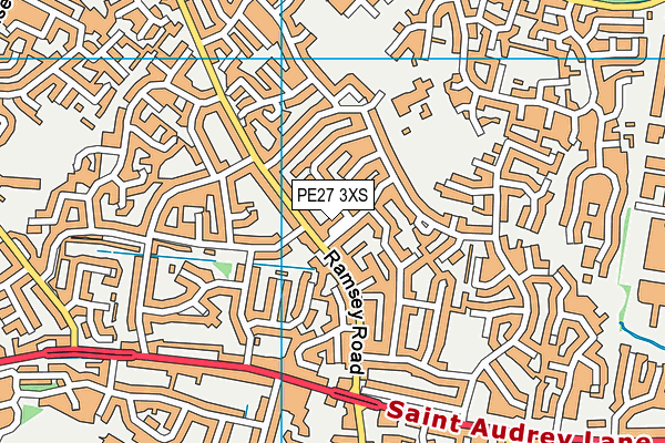 PE27 3XS map - OS VectorMap District (Ordnance Survey)