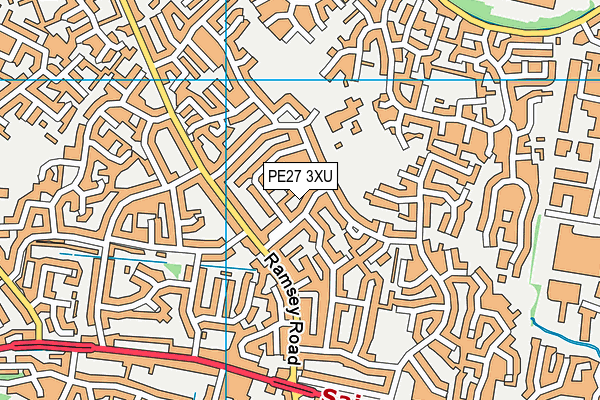 PE27 3XU map - OS VectorMap District (Ordnance Survey)