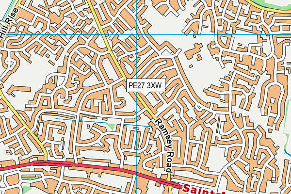 PE27 3XW map - OS VectorMap District (Ordnance Survey)