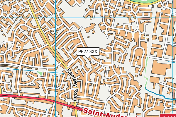 PE27 3XX map - OS VectorMap District (Ordnance Survey)