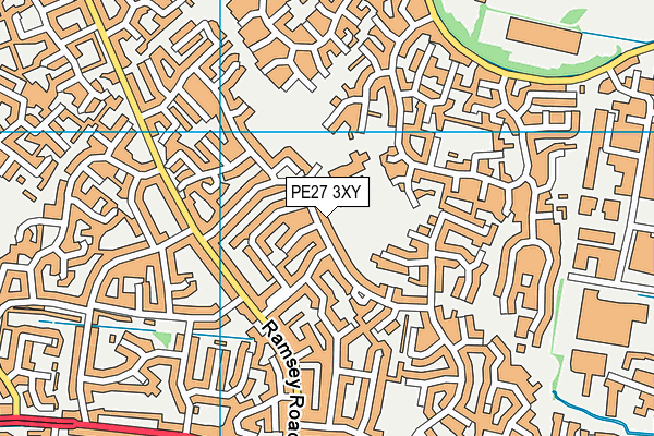 PE27 3XY map - OS VectorMap District (Ordnance Survey)