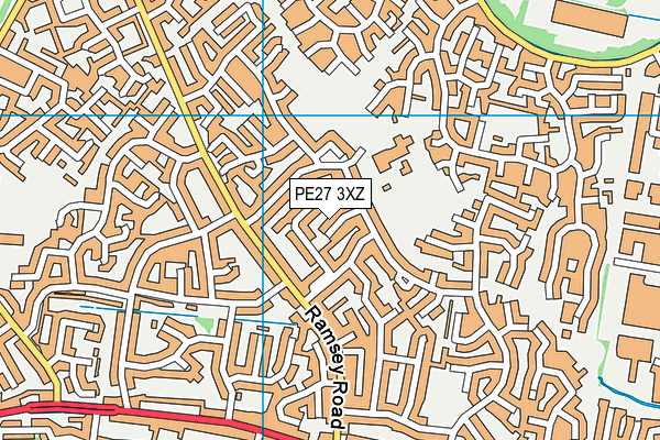 PE27 3XZ map - OS VectorMap District (Ordnance Survey)