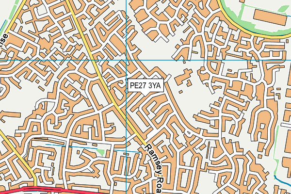 PE27 3YA map - OS VectorMap District (Ordnance Survey)