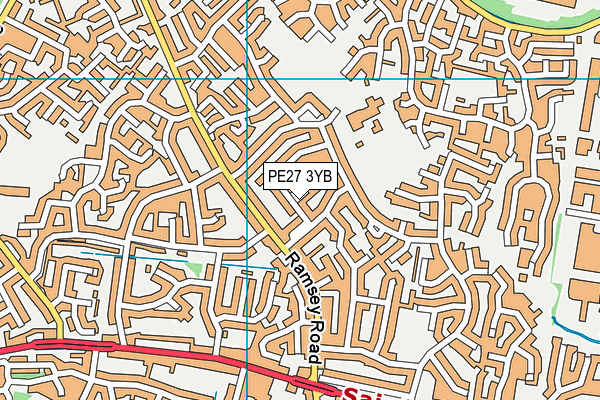 PE27 3YB map - OS VectorMap District (Ordnance Survey)