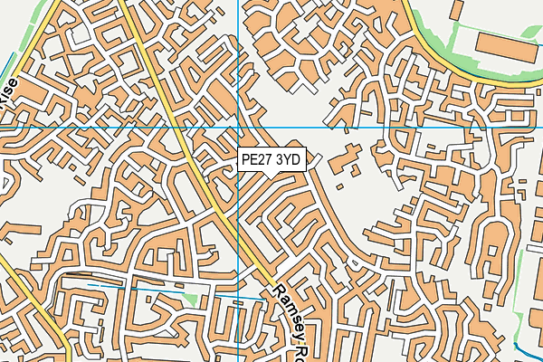 PE27 3YD map - OS VectorMap District (Ordnance Survey)