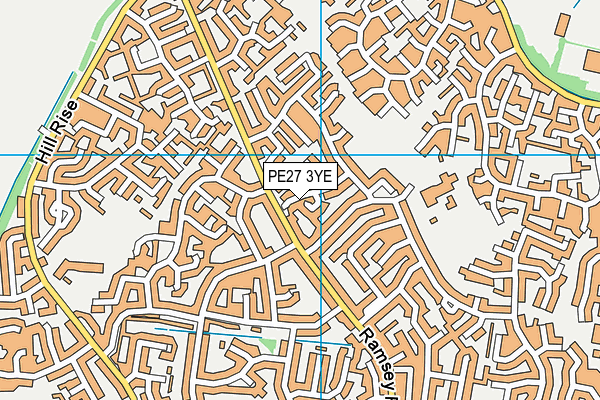 PE27 3YE map - OS VectorMap District (Ordnance Survey)
