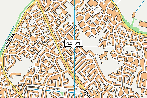 PE27 3YF map - OS VectorMap District (Ordnance Survey)