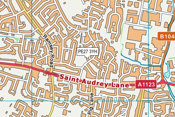 PE27 3YH map - OS VectorMap District (Ordnance Survey)