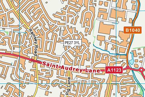 PE27 3YL map - OS VectorMap District (Ordnance Survey)