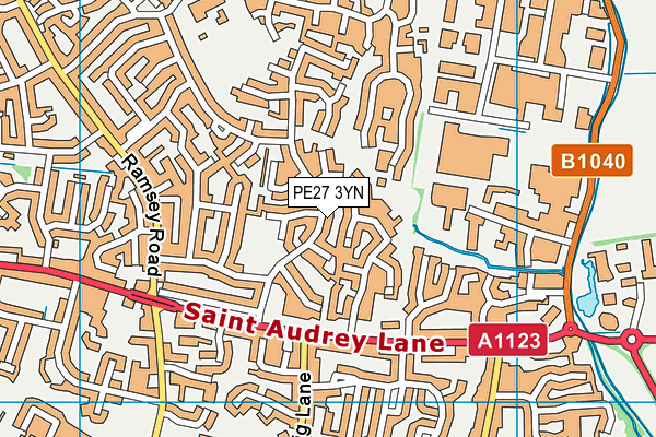 PE27 3YN map - OS VectorMap District (Ordnance Survey)