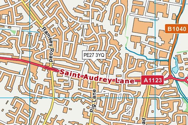 PE27 3YQ map - OS VectorMap District (Ordnance Survey)