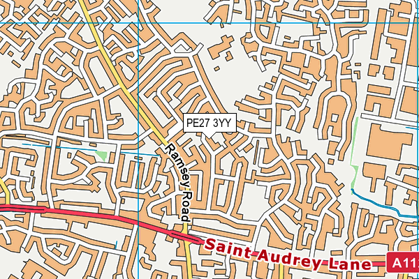 PE27 3YY map - OS VectorMap District (Ordnance Survey)
