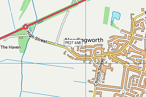 PE27 4AB map - OS VectorMap District (Ordnance Survey)