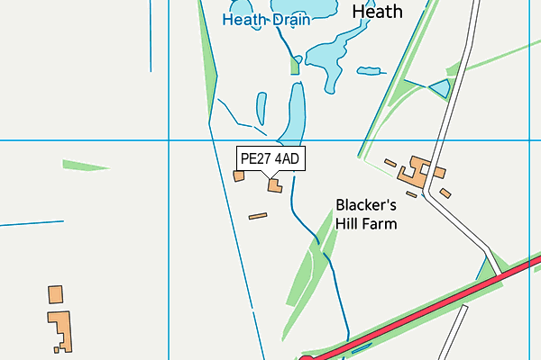 PE27 4AD map - OS VectorMap District (Ordnance Survey)