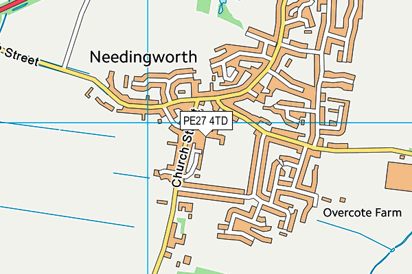 PE27 4TD map - OS VectorMap District (Ordnance Survey)