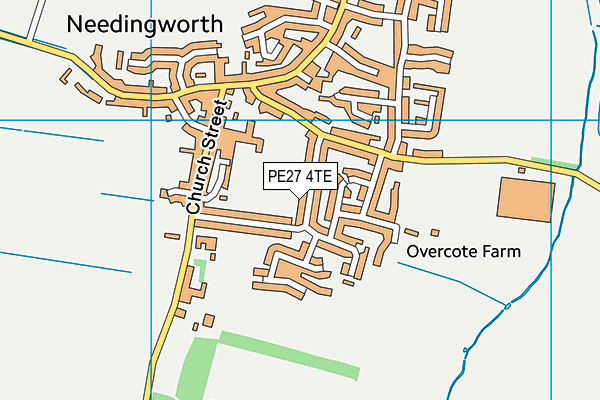 PE27 4TE map - OS VectorMap District (Ordnance Survey)
