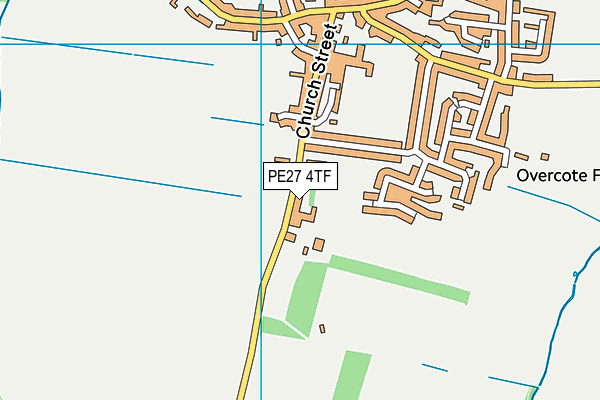 Holywell CofE Primary School map (PE27 4TF) - OS VectorMap District (Ordnance Survey)