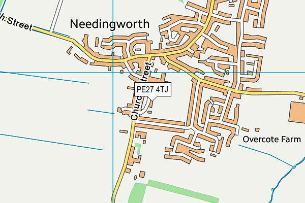 PE27 4TJ map - OS VectorMap District (Ordnance Survey)