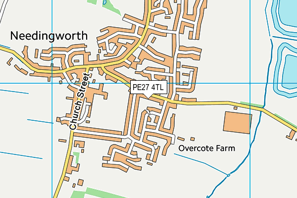PE27 4TL map - OS VectorMap District (Ordnance Survey)