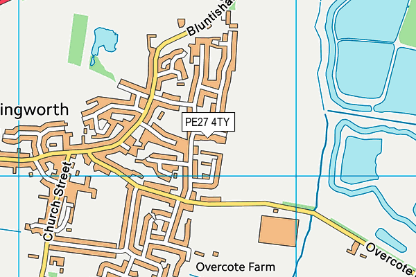 PE27 4TY map - OS VectorMap District (Ordnance Survey)