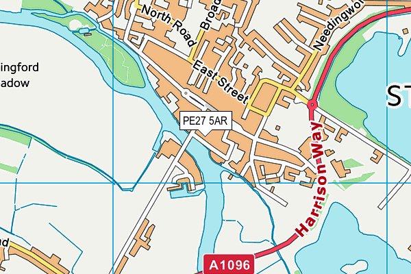 PE27 5AR map - OS VectorMap District (Ordnance Survey)