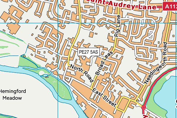 PE27 5AS map - OS VectorMap District (Ordnance Survey)