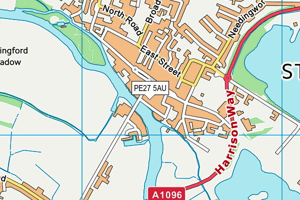 PE27 5AU map - OS VectorMap District (Ordnance Survey)