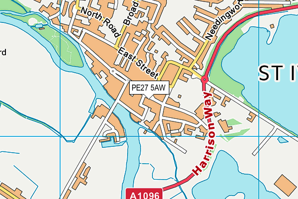 PE27 5AW map - OS VectorMap District (Ordnance Survey)