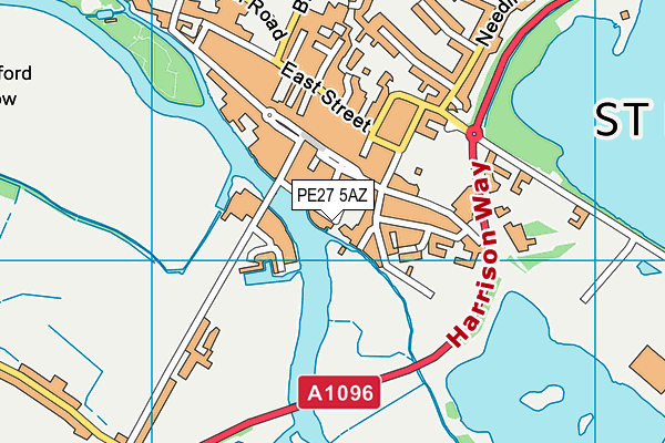 PE27 5AZ map - OS VectorMap District (Ordnance Survey)