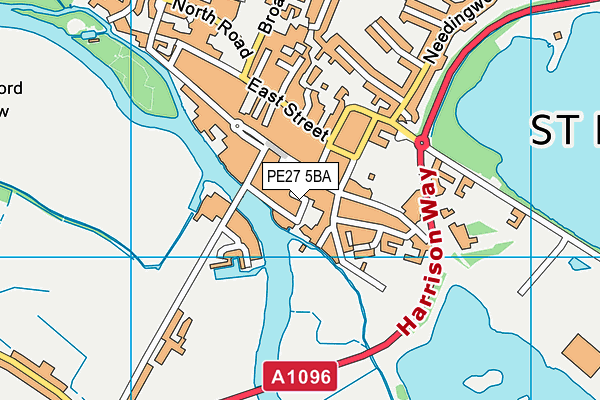 PE27 5BA map - OS VectorMap District (Ordnance Survey)