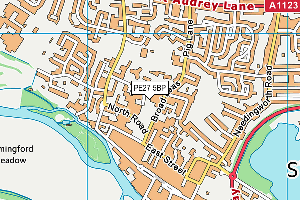PE27 5BP map - OS VectorMap District (Ordnance Survey)