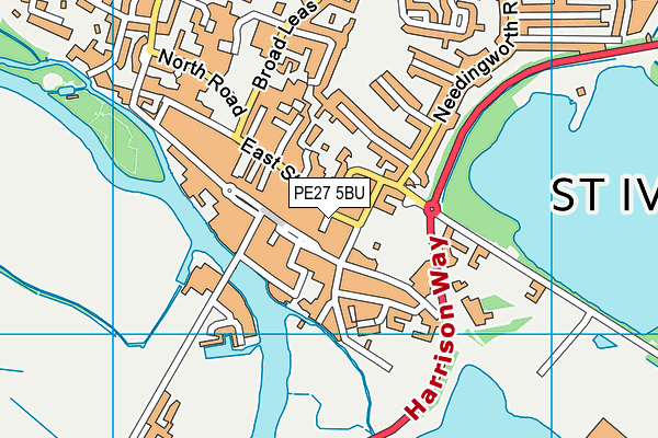 PE27 5BU map - OS VectorMap District (Ordnance Survey)