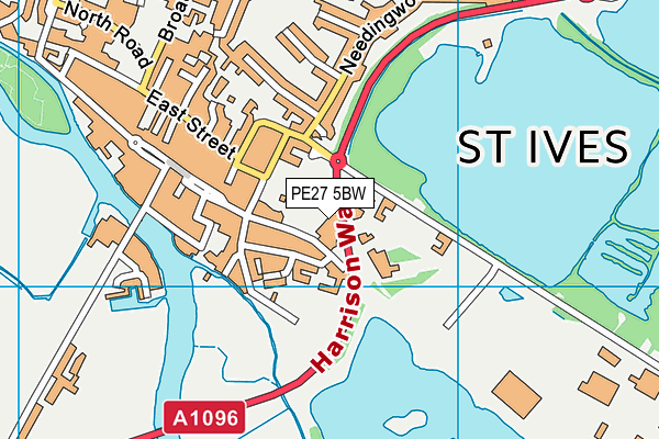 PE27 5BW map - OS VectorMap District (Ordnance Survey)