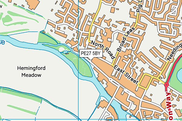 PE27 5BY map - OS VectorMap District (Ordnance Survey)