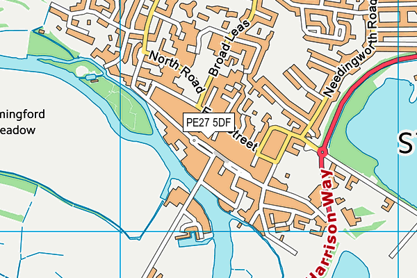PE27 5DF map - OS VectorMap District (Ordnance Survey)