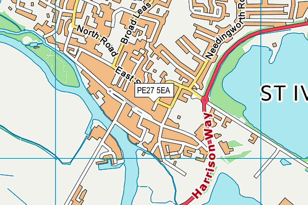 PE27 5EA map - OS VectorMap District (Ordnance Survey)