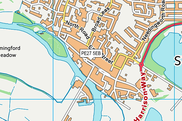 PE27 5EB map - OS VectorMap District (Ordnance Survey)