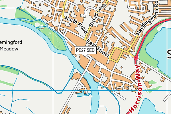 PE27 5ED map - OS VectorMap District (Ordnance Survey)