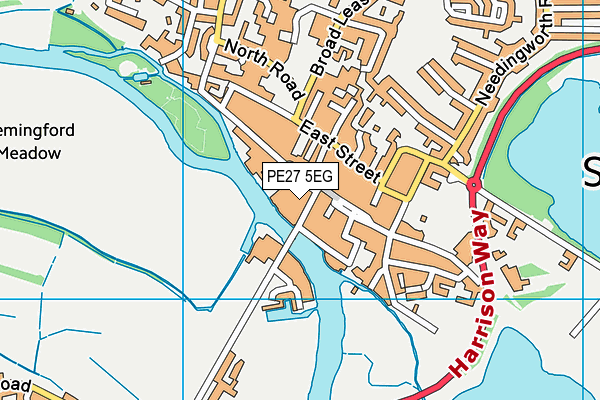 PE27 5EG map - OS VectorMap District (Ordnance Survey)