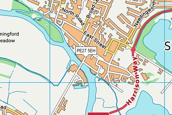 PE27 5EH map - OS VectorMap District (Ordnance Survey)