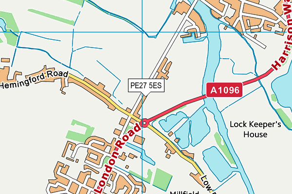 PE27 5ES map - OS VectorMap District (Ordnance Survey)