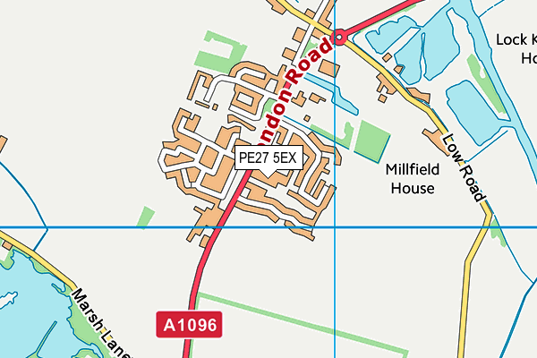 PE27 5EX map - OS VectorMap District (Ordnance Survey)