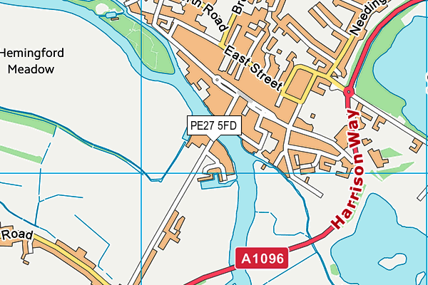 PE27 5FD map - OS VectorMap District (Ordnance Survey)