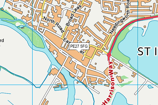 PE27 5FG map - OS VectorMap District (Ordnance Survey)